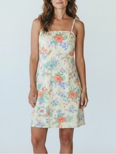 Lauren Ralph Lauren Yellow Tropical Floral Strappy Tank Sun Dress Womens 8