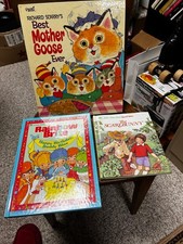 SET OF 3 CHILDRENS BOOKS,MOTHER GOOSE, RAINBOW BRITE, THE SCAREBUNNY