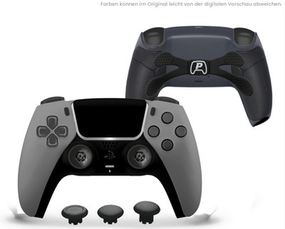 Custom PS5 Controller - Grey Softtouch PRO TMR| 4er Paddle & TMR Sticks - No Sti