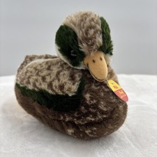 Vintage Steiff Pilla Mallard Duck Squeaker Plush 3210/16 Germany 7"
