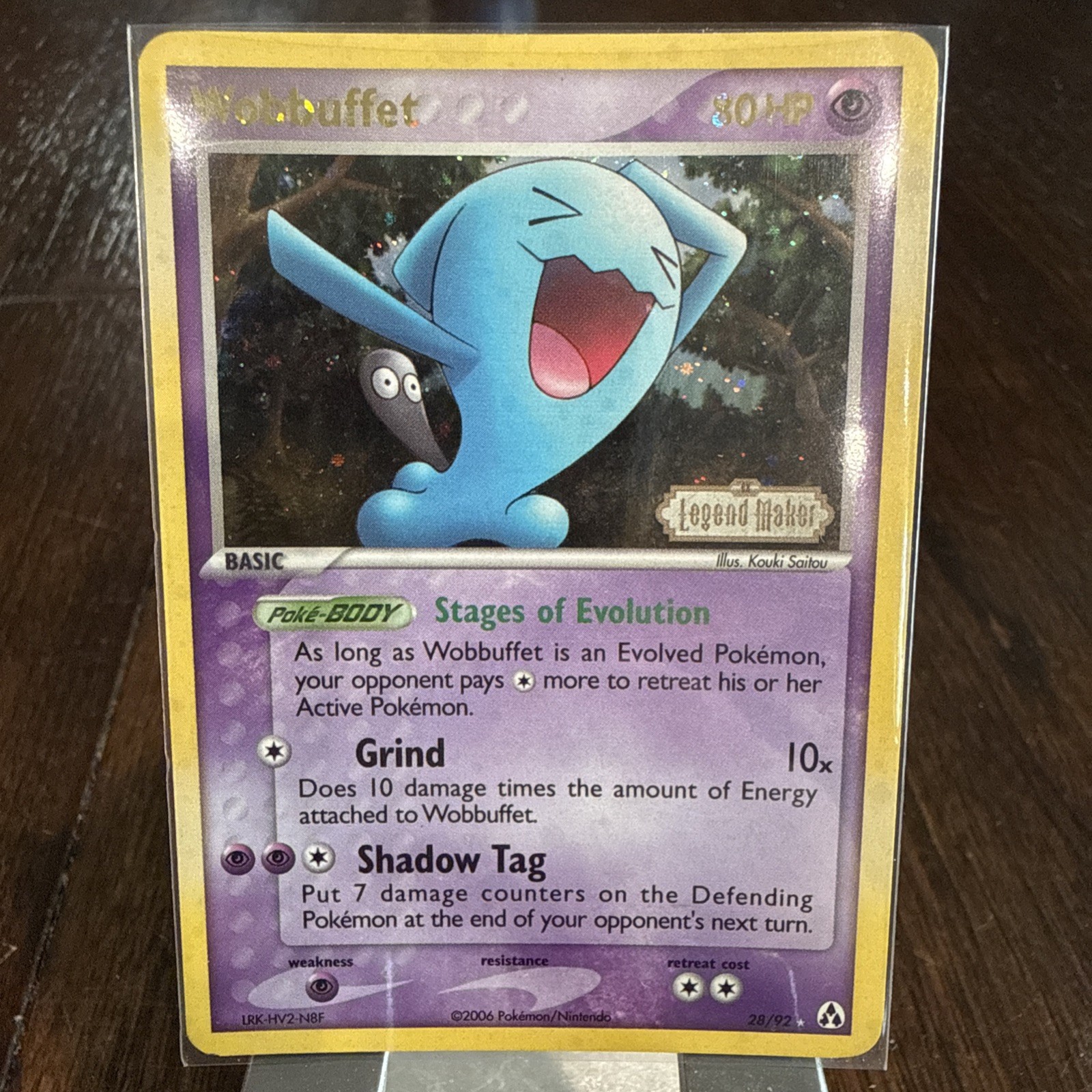 Wobbuffet 28/92 Legend Maker Reverse Holo Stamped - NM/VLP