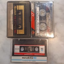Vtg Maxell TDK Scotch Cassette Tapes Lot of 3 90 Min Blank Media Mixtape Retro
