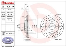 Disco de freno BREMBO 09.7806.1X para FORD, MAZDA