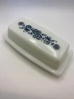 Vintage Pyrex Old  Town Blue Onion Glass Butter Dish With Lid
