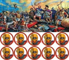 10PCS Europe Medieval Times Roman Lion Head Aquilifer 4cm Plastic Figure DIY Toy