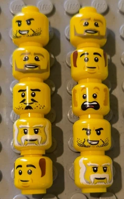 10x LEGO® verschiedene Köpfe für Minifigur Ritter / Wikinger /Piraten