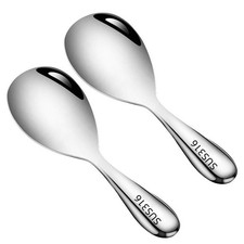 2pcs Stainless Steel Nonstick Rice Serving Spoon for Daily Kitchen Use