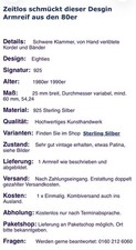 Silber Armreif Designschmuck Kunsthandwerk schwere Armspange 925 Sterling Silber