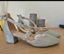 Paradox 5/38 Wide Fit Silver Shoes Worn Once. Ideal For Special Occasions