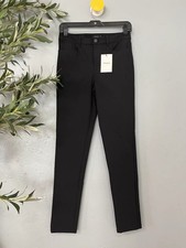 Theory Womens Textured Zip Button Skinny Leg Dress Pants Black Size 0