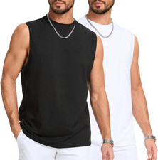 Set Da 2 Pezzi Canotta Uomo Tank Top Canottiera Senza Maniche Maglietta Da Ginna