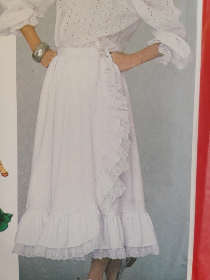 Simplicity 5758 Wrap Skirt Sewing Pattern Ladies 14 28" Ruffle Swing Dance VTG - Image 3 of 4