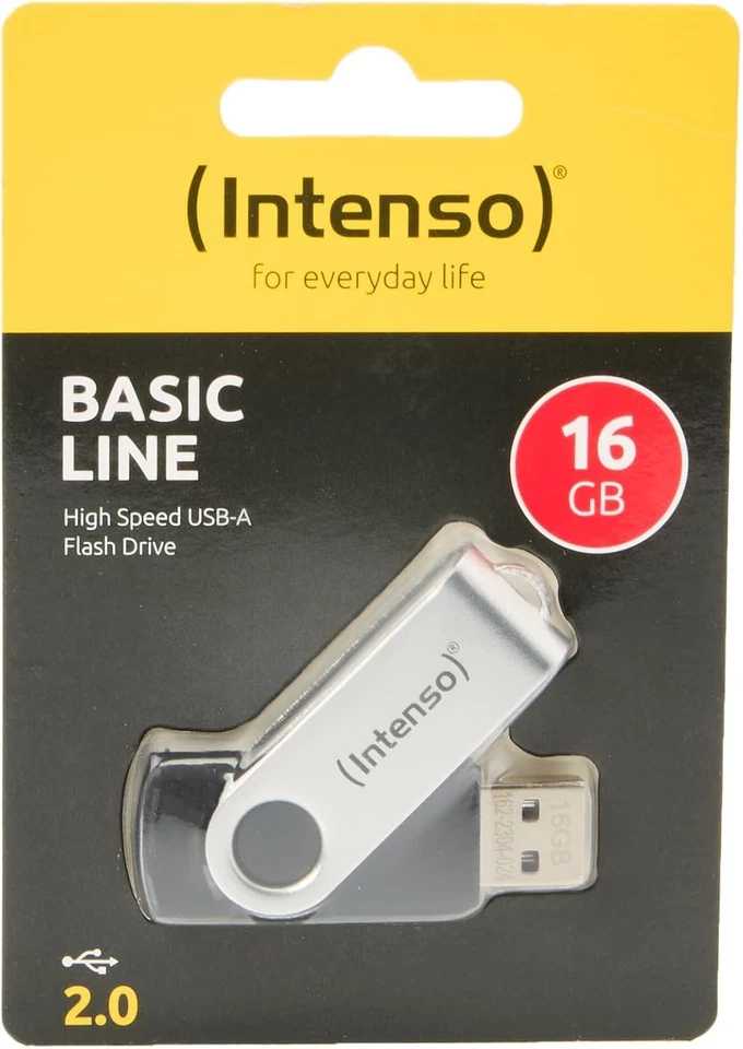 Intenso Basic Line - Flash Drive 16 GB - USB 2.0, Silver/Black - Image 4 of 4