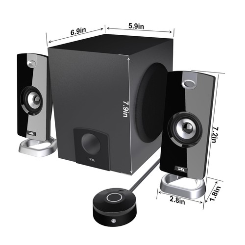 CA-3090 2.1 Speaker System with Subwoofer with 18W of Power – Easy Setup and ... - Picture 8 of 8