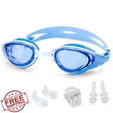 WAVE Nearsighted Swim Goggles Adults Youth Anti Fog UV Silicone