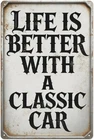 Vintage Classic Car Metal Tin Sign Retro Garage Wall Decor 8x12 Inch
