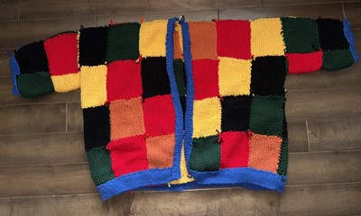 Harry Styles Hand Knit Patchwork Cardigan Inspired By J W Anderson  Colorblock