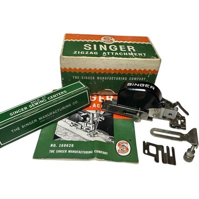 VTG SINGER Zigzag Attachment 160620 Made in U.S.A.Box Manual Instructions Lube