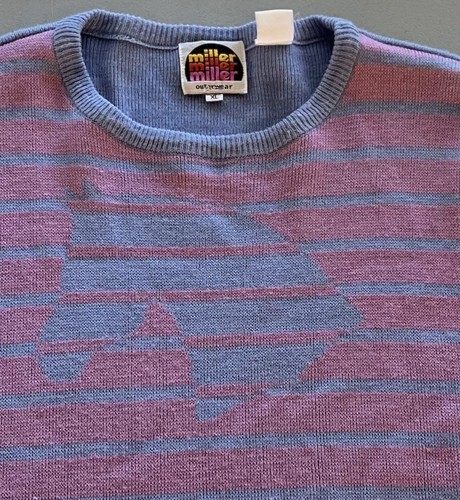 VTG Miller Outerwear XL Knit acrylic? pullover sweater horse Pink Fits Like M/L - Picture 1 of 11