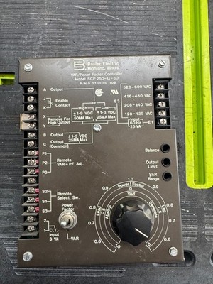 BASLER ELECTRIC SCP 250-G-60 VAR/Power Factor Controller PN 9 1100 00 109