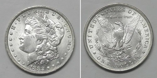 X7466  1882-O Morgan Dollar, Choice BU