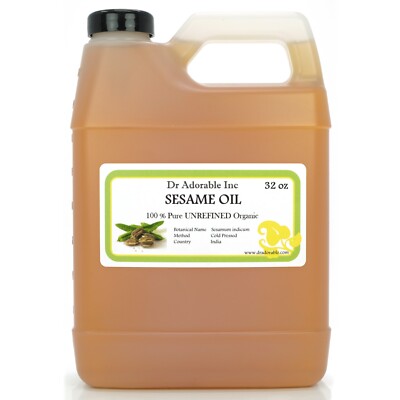 32 OZ/1 QUART PURE SESAME OIL UNREFINED ORGANIC COLD PRESSED  