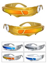 SPACE ALIEN COSTUME Party CYCLOPS Futuristic Robot WRAP SHIELD SUN GLASSES Visor