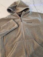 Marmot Full Zip Womens Hooded Outdoor Hiking Fleece Green Size Medium.