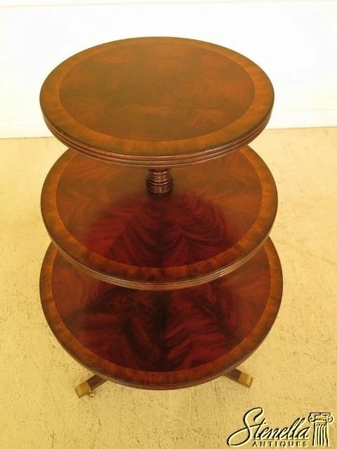 L30135EC: MAITLAND SMITH 3 Tier Mahogany Large Dumbwaiter Occasional Table Foto 2 de 4