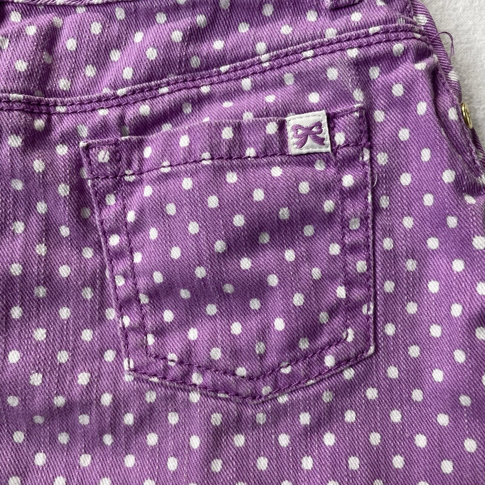 Gymboree девочек фиолетовый горошек плоский спереди джинсовая юбка регулируемый. Талия размер 7 - Изображение 4 из 4