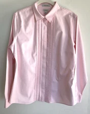 L.L. Bean Women's Pink Front Pleat Barbie Legally Blonde Cotton Blouse Size S