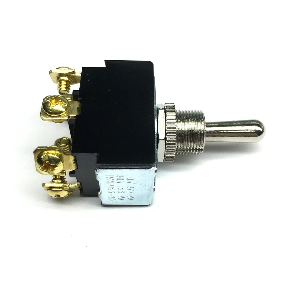 NEW Heavy Duty Bat Handle 20A 125V AC Toggle Switch DPDT Momentary (On) Off (On) - Image 3 of 4