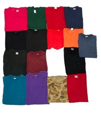 Vintage Lot Of 33 Blank Crew Necks Shirts Pockets Various Sizes Single Stitch