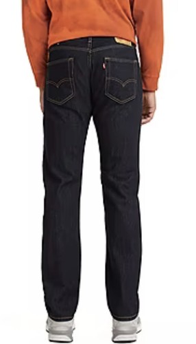 Levi’s 505 Regular Fit Straight Leg Men’s Dark Blue Rinse Casual Denim Pants - Picture 2 of 9