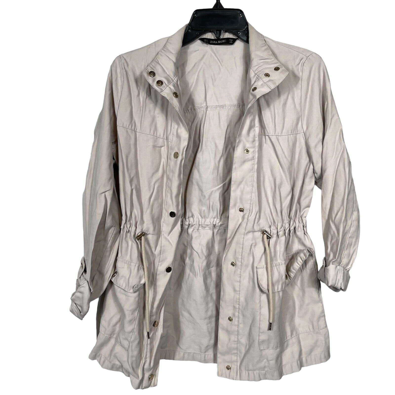 Zara Basic Utility Jacket Womens Small Taupe Beig… - image 5