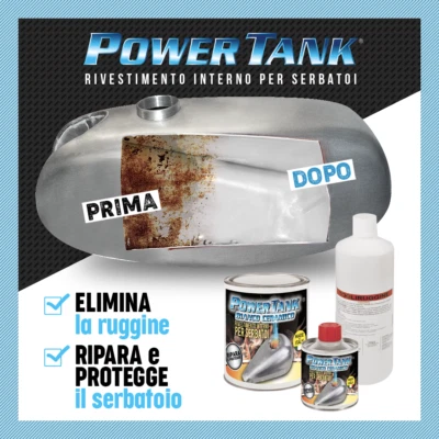 POWER TANK BLANC Traitement réservoir kit moyen moto original LUX METAL - Photo 1/4