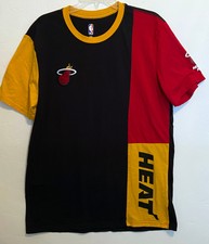 Miami Heat T-Shirt NBA Basketball Men's Large Colorblock Red Yellow Black