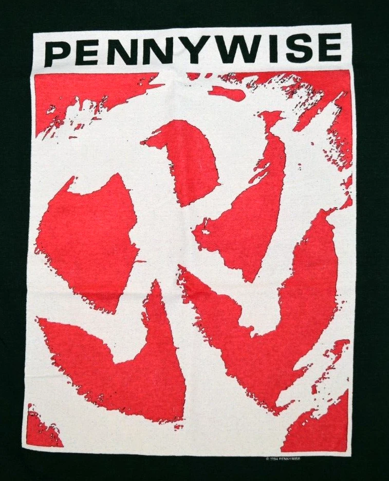 Camiseta Banda De Colección Años 90 Pennywise Logo Caja PW Payaso Bailando Camisa M/M Punk c.1994 Foto 2 de 4
