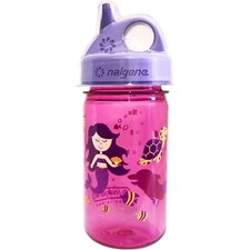 Nalgene Sustain Grip-N-Gulp 12oz Kids Bottle w/ Cover Pink Mermaid Sippy Cup