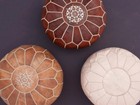 Moroccan Pouf Leather Round Ottoman Footstool Poof Pouffe Seat Stool Tan Hassock — photo 8