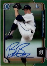2015 Bowman Chrome Draft Draft Pick Auto Green Refractor #BCABB Beau Burrows /99