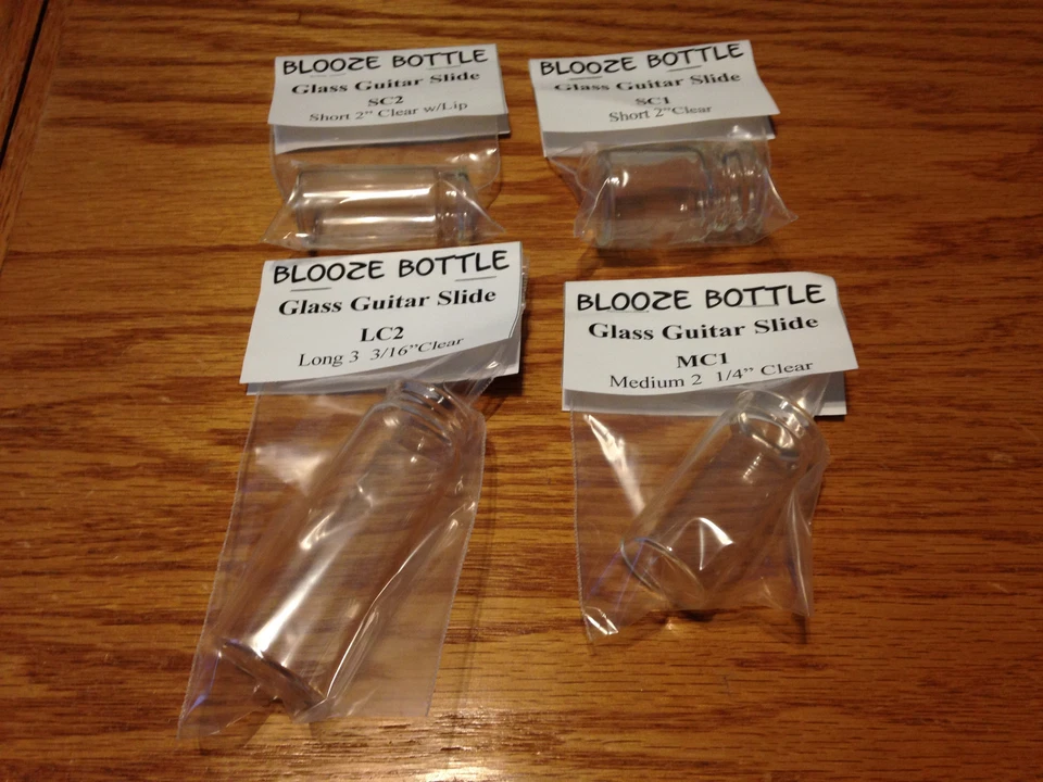 Diapositivas para guitarra Blooze Bottle Glass - 4 muestras de diapositivas transparentes - nuevas - gran tono Foto 2 de 4