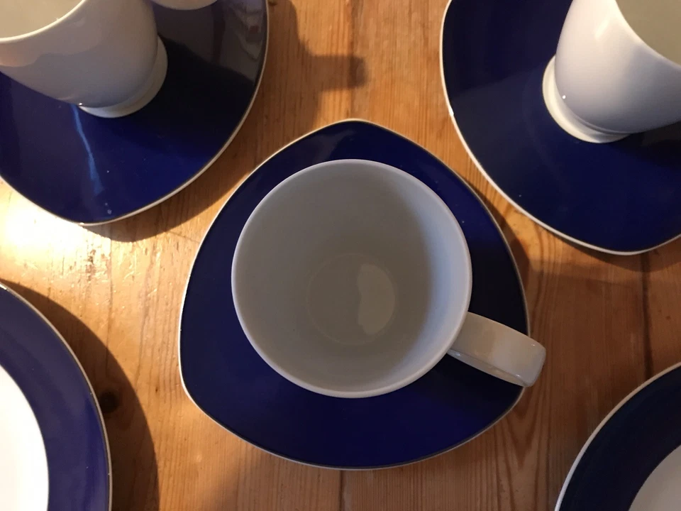 Thomas Rosenthal Group Germany Vario Blue Blau 3 Gedecke Teller Tassen - Bild 2 von 4