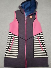 ROXY Sleeveless Hooded Scuba Full Zip Vest. 4/S Grayish Purple / Pink. Gray