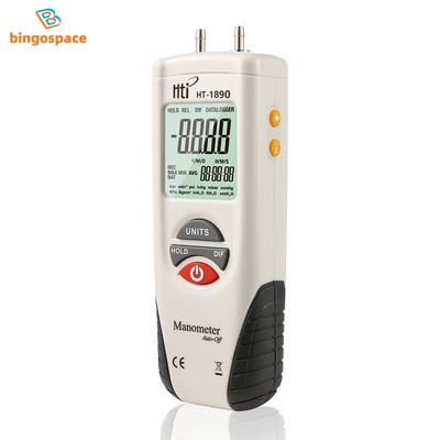HT-1890 LCD Digital Manometer Differential Gauge Air Pressure Meter
