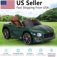 12V Kids Electric Ride on Car Bentley Style Toy Gift Remote Control LED Light US