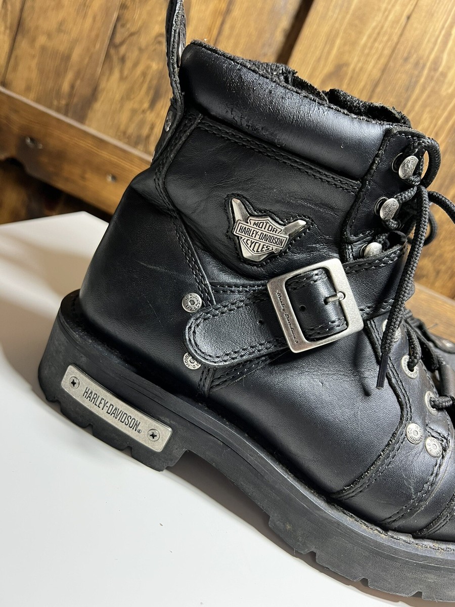 Vintage Harley-Davidson Men\'s Black‎ Leather Steel Toe Motorcycle Boots Size 9 Vintage Harley-Davidson Men main image 2