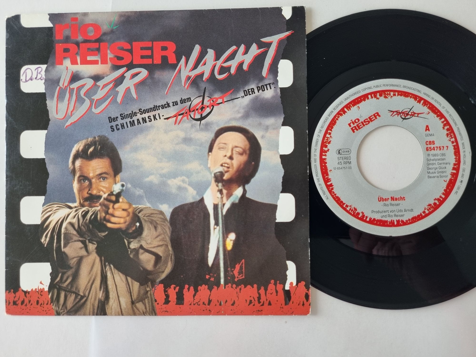 Rio Reiser - Über Nacht 7'' Vinyl Holland/ Tatort/ Schimanski