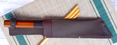 Leder Bambus Santoku Messerscheide. L24,5 cm.B6 cm.