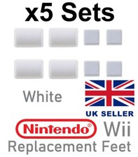 Wii Rubber Feet Replacement Set for Nintendo Wii Console Silicone White (x5)